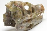 Carved Pietersite Dinosaur Skull #208835-6
